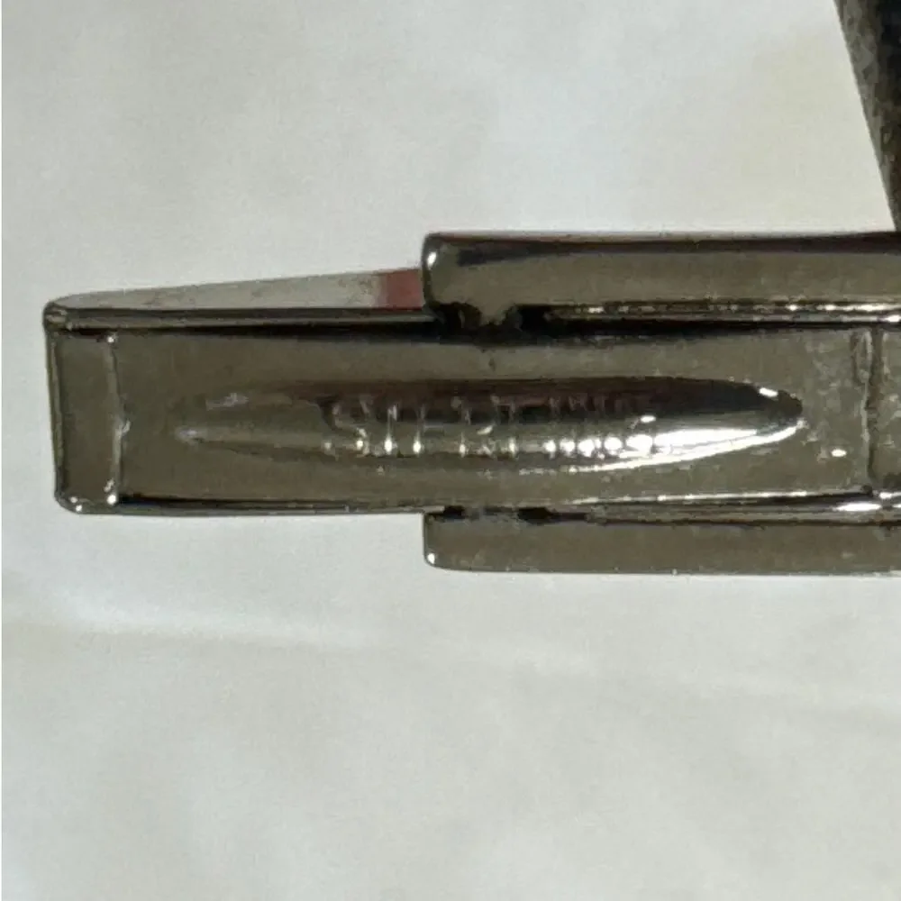 1x.5” Oval Brushed Sterling Silver Star Burst Diamond Accent Cuff Links